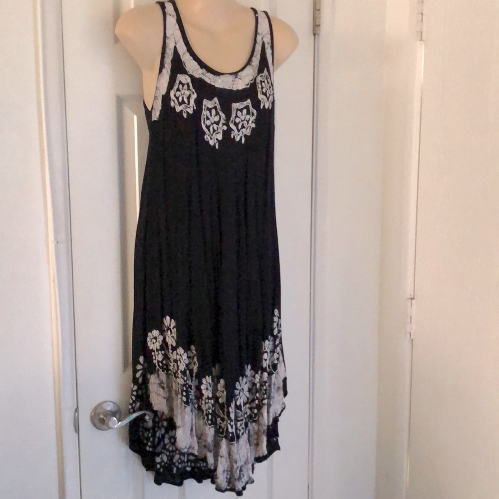 Black batik sun dress Size OS NWOT